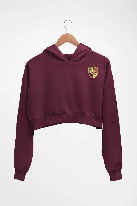 Porsche Pocket Logo Crop HOODIE FOR WOMEN Hoodie with Pattern Geometric Abstract
