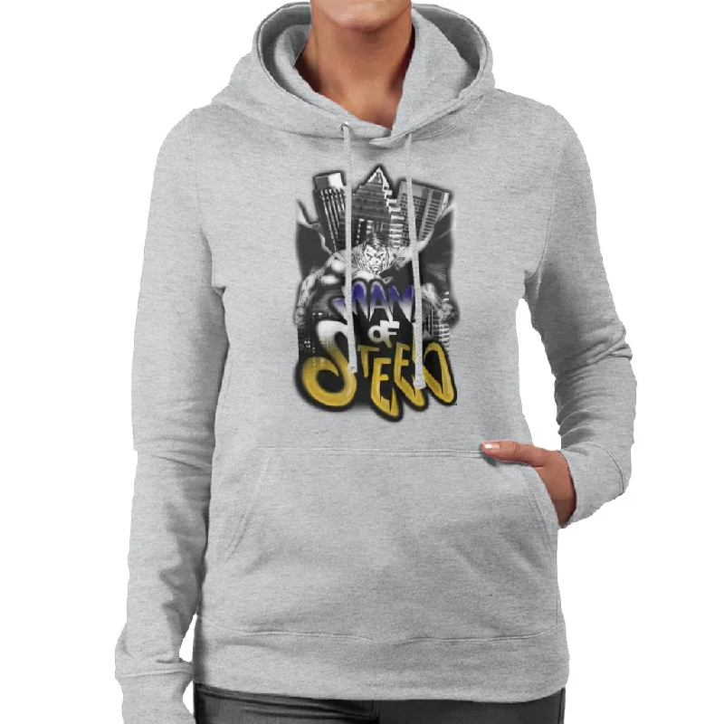 Superman Comic Style Graffiti Man Of Steel Women's Hooded Sweatshirt Hoodie with Mesh Breathable Sporty Superman Comic Style Graffiti Man Of Steel Women's Hooded Sweatshirt Hoodie with Mesh Breathable Sporty