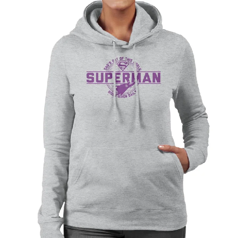 Superman Dads Out Of This World Fathers Day Women's Hooded Sweatshirt Hoodie with Relaxed Fit Easy Casual Superman Dads Out Of This World Fathers Day Women's Hooded Sweatshirt Hoodie with Relaxed Fit Easy Casual