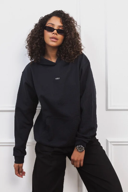 Jordaan Uniform Hoodie Black Hoodie Dress Longline Feminine