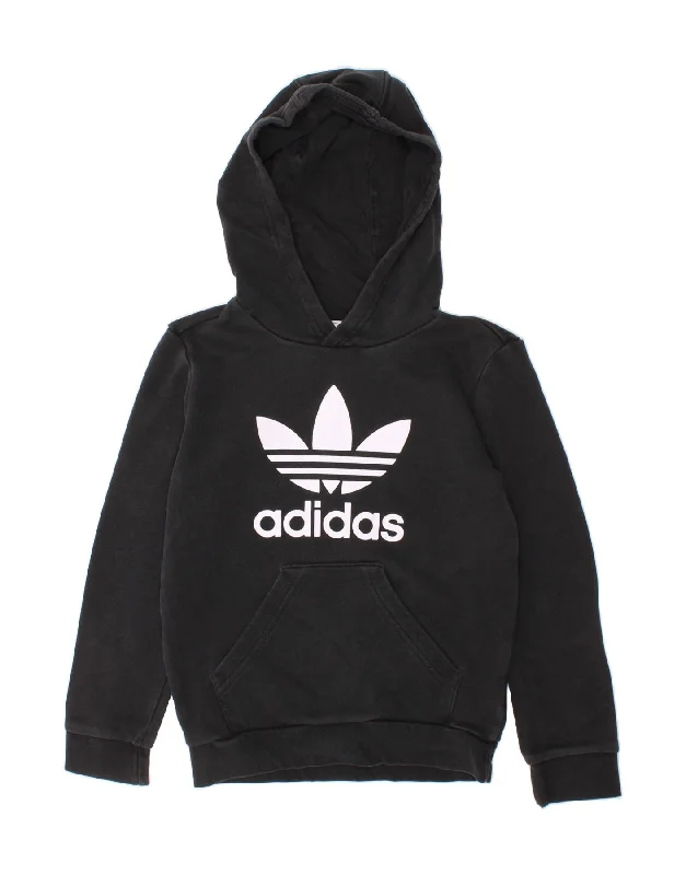 ADIDAS Boys Graphic Hoodie Jumper 6-7 Years Black Cotton Hoodie with Elastic Cuffs Stretchable Comfortable ADIDAS Boys Graphic Hoodie Jumper 6-7 Years Black Cotton Hoodie with Elastic Cuffs Stretchable Comfortable