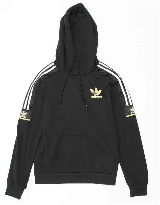 ADIDAS Mens Graphic Hoodie Jumper XS Black Polyester Hoodie with Rhinestones Sparkly Elegant ADIDAS Mens Graphic Hoodie Jumper XS Black Polyester Hoodie with Rhinestones Sparkly Elegant