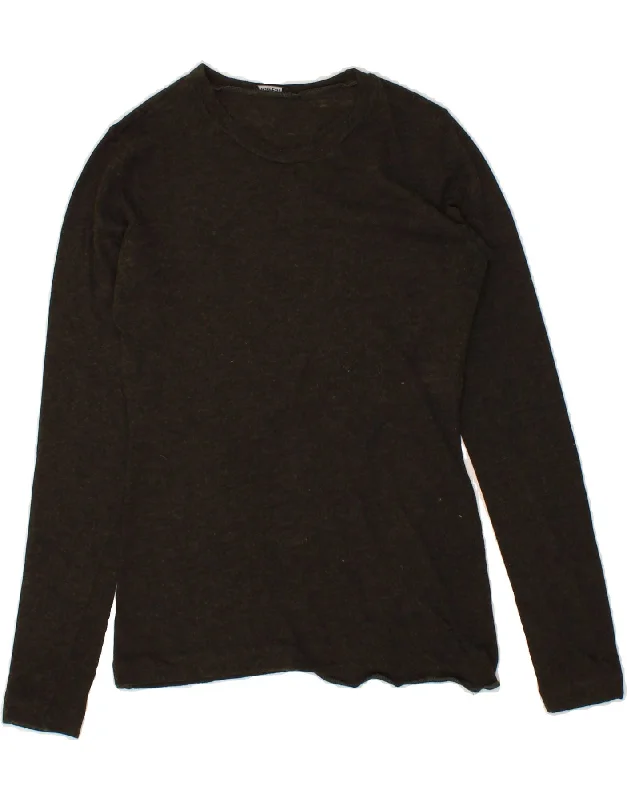 ASPESI Womens Crew Neck Jumper Sweater UK 14 Medium Brown Wool Mesh Fabric Canvas Fabric Denim Fabric ASPESI Womens Crew Neck Jumper Sweater UK 14 Medium Brown Wool Mesh Fabric Canvas Fabric Denim Fabric
