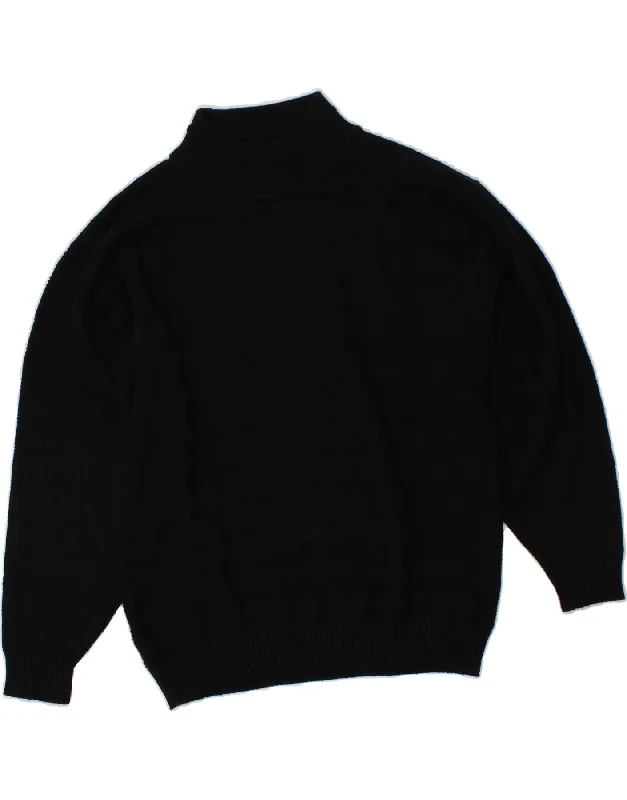 C&A Womens Turtle Neck Jumper Sweater EU 38 Medium Black Acrylic Soft Cozy Warm