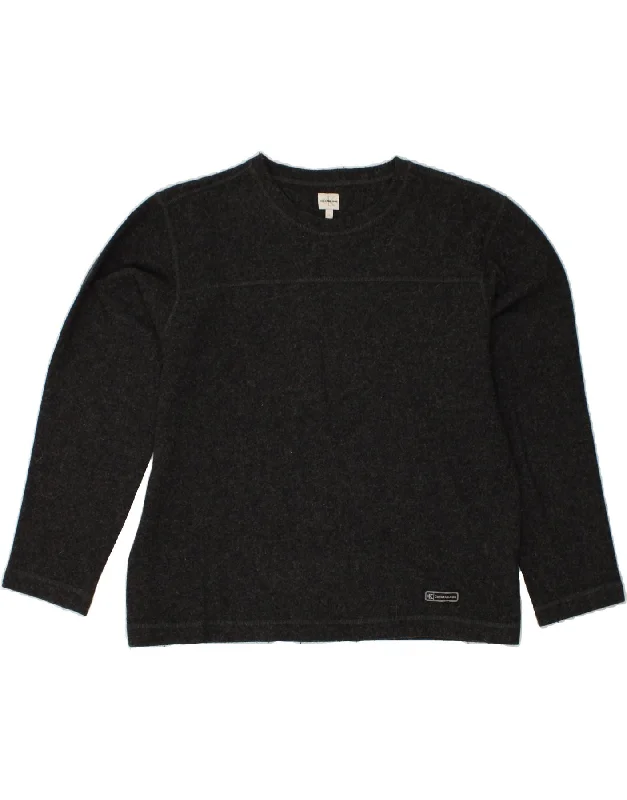 CALVIN KLEIN Womens Crew Neck Jumper Sweater UK 18 XL Grey Wool Oversized Loose Flowy CALVIN KLEIN Womens Crew Neck Jumper Sweater UK 18 XL Grey Wool Oversized Loose Flowy