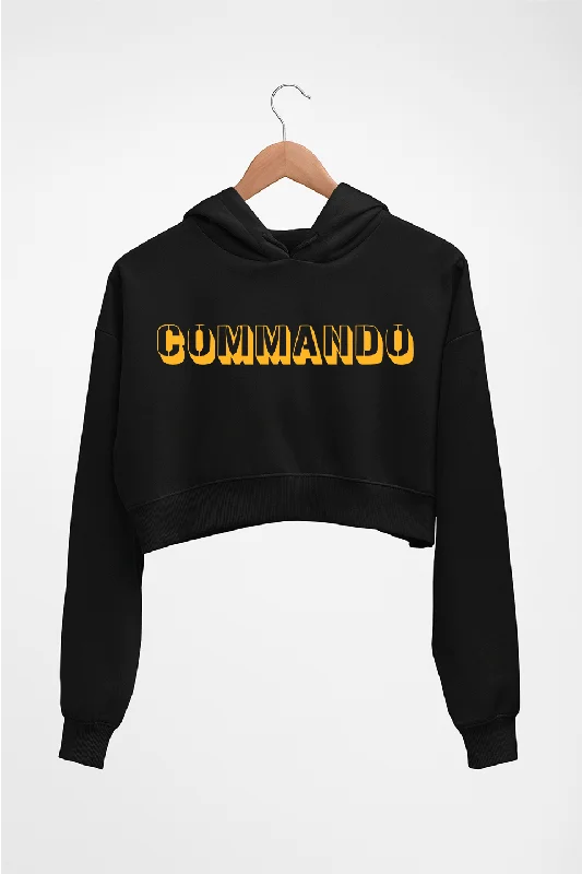 Commando Crop HOODIE FOR WOMEN Hoodie with Exposed Zipper Edgy Industrial