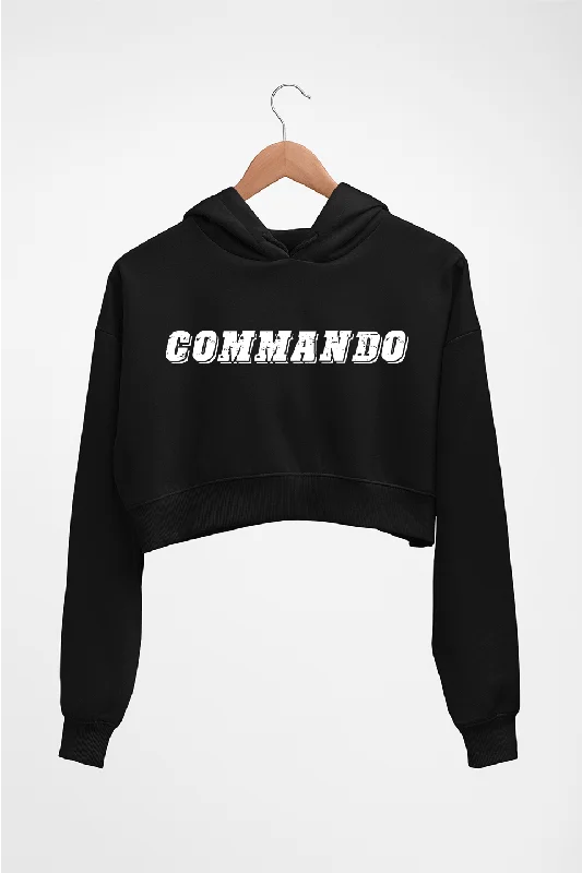 Commando Crop HOODIE FOR WOMEN Hoodie with Hem Patch Decorative Personalized