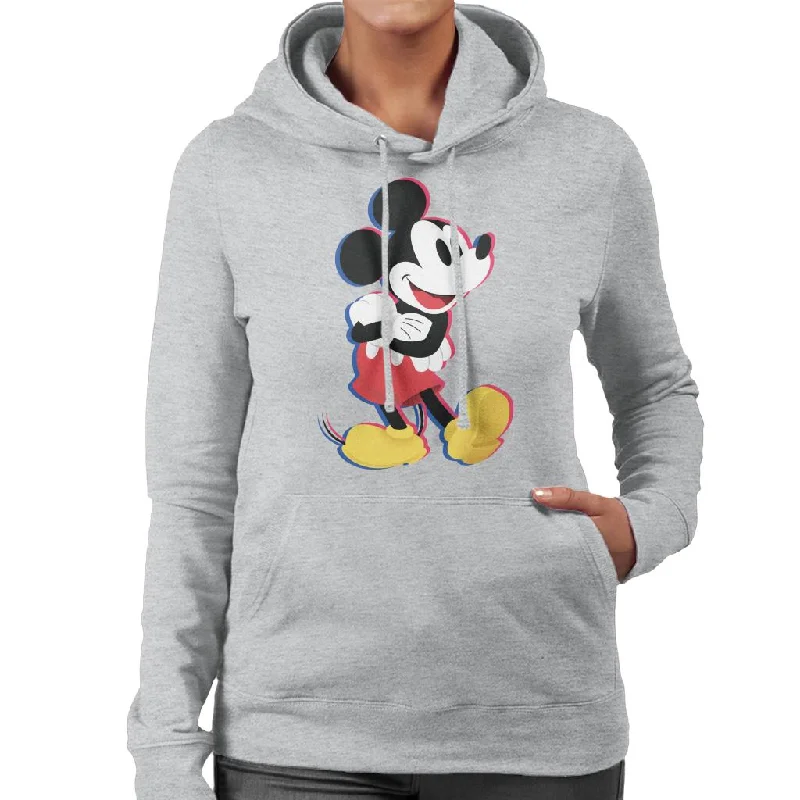 Disney Mickey Mouse Arms Folded Women's Hooded Sweatshirt Hoodie with Double Zipper Versatile Adjustable Disney Mickey Mouse Arms Folded Women's Hooded Sweatshirt Hoodie with Double Zipper Versatile Adjustable