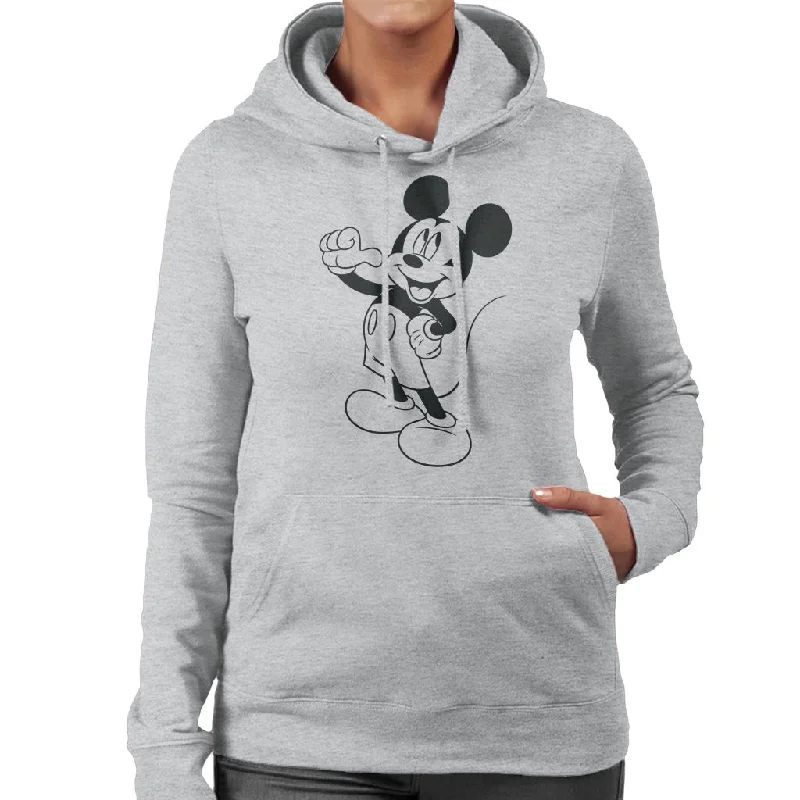 Disney Mickey Mouse Classic Black Sketch Women's Hooded Sweatshirt Hoodie with Mesh Breathable Sporty Disney Mickey Mouse Classic Black Sketch Women's Hooded Sweatshirt Hoodie with Mesh Breathable Sporty