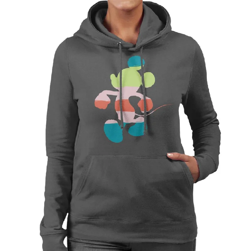 Disney Mickey Mouse Colour Silhouette Women's Hooded Sweatshirt Hoodie with Tie-Dye Psychedelic Retro Disney Mickey Mouse Colour Silhouette Women's Hooded Sweatshirt Hoodie with Tie-Dye Psychedelic Retro