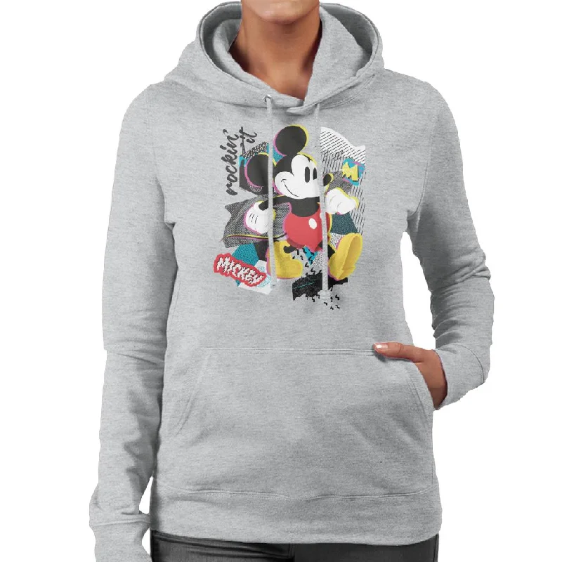 Disney Mickey Mouse Retro Pop Art Women's Hooded Sweatshirt Hoodie with Pastel Soft Subtle Disney Mickey Mouse Retro Pop Art Women's Hooded Sweatshirt Hoodie with Pastel Soft Subtle