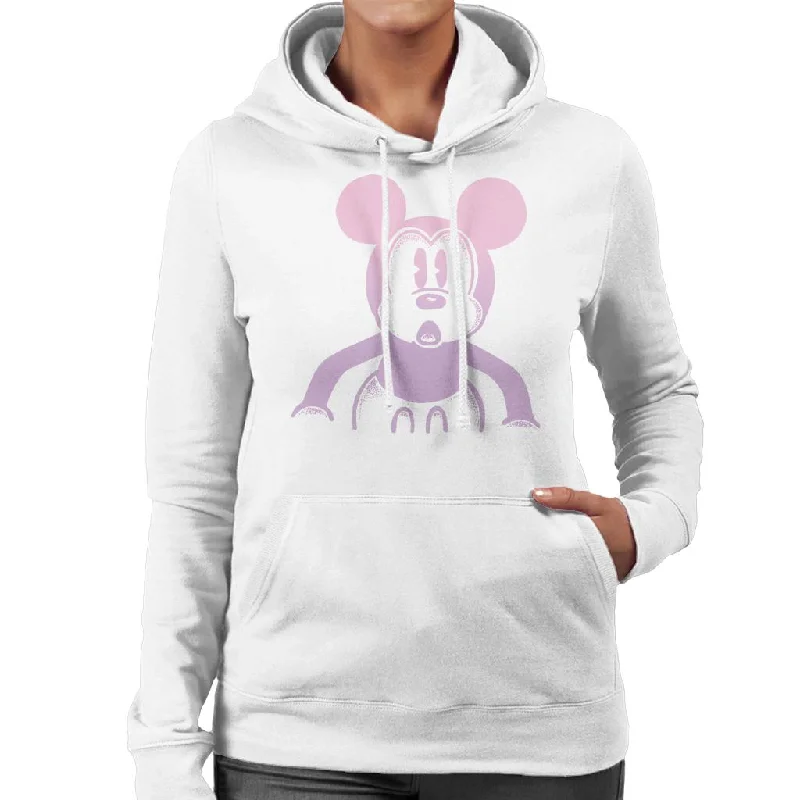 Disney Mickey Mouse Retro Silhouette Women's Hooded Sweatshirt Cotton Hoodie Fleece Lining Warmth Disney Mickey Mouse Retro Silhouette Women's Hooded Sweatshirt Cotton Hoodie Fleece Lining Warmth