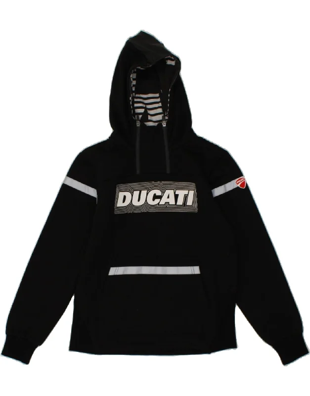 DUCATI Boys Graphic Hoodie Jumper 13-14 Years XL Black Cotton Hoodie with Belted Waist Structured Tailored DUCATI Boys Graphic Hoodie Jumper 13-14 Years XL Black Cotton Hoodie with Belted Waist Structured Tailored