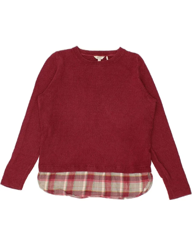 FAT FACE Womens Boat Neck Jumper Sweater UK 16 Large Burgundy Check Cotton Bright Pastel Dark FAT FACE Womens Boat Neck Jumper Sweater UK 16 Large Burgundy Check Cotton Bright Pastel Dark
