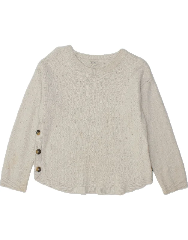 FAT FACE Womens Crop Boat Neck Jumper Sweater UK 10 Small Off White Fleece Fabric Down Fabric Feather Fabric FAT FACE Womens Crop Boat Neck Jumper Sweater UK 10 Small Off White Fleece Fabric Down Fabric Feather Fabric