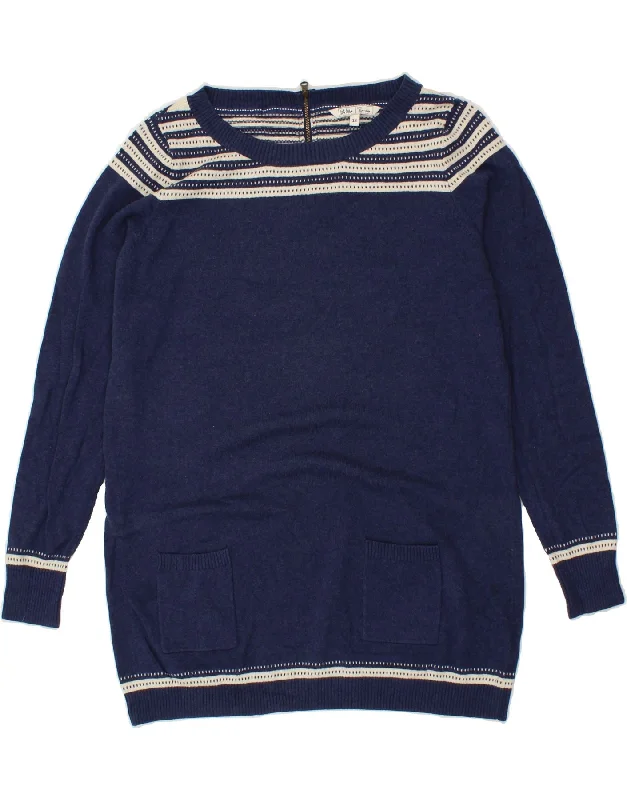 FAT FACE Womens Longline Boat Neck Jumper Sweater UK 16 Large Navy Blue Mesh Sweater Canvas Denim FAT FACE Womens Longline Boat Neck Jumper Sweater UK 16 Large Navy Blue Mesh Sweater Canvas Denim