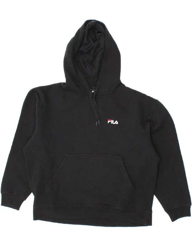 FILA Girls Oversized Hoodie Jumper 13-14 Years XL Black Cotton Hoodie Crop Top Short Trendy FILA Girls Oversized Hoodie Jumper 13-14 Years XL Black Cotton Hoodie Crop Top Short Trendy