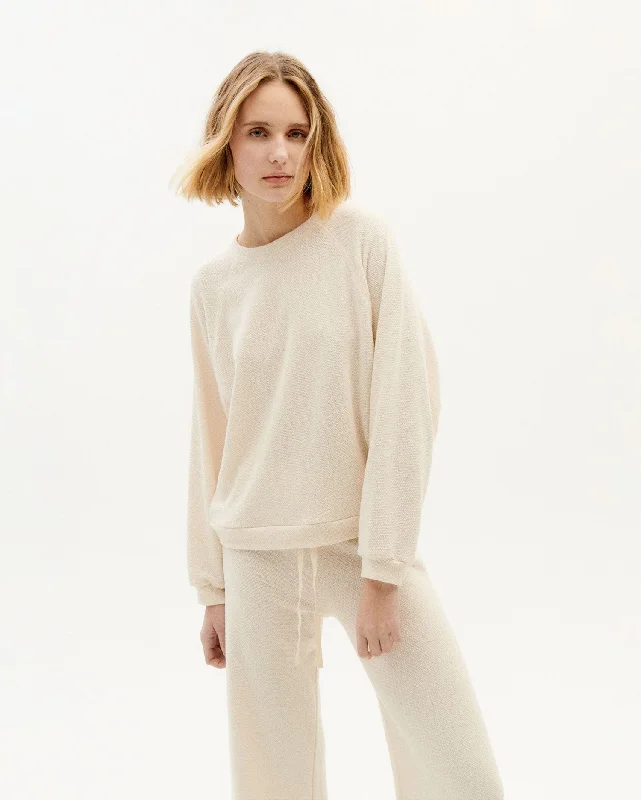 Fontana Sweatshirt Ecru Hoodie with Elastic Cuffs Stretchable Comfortable