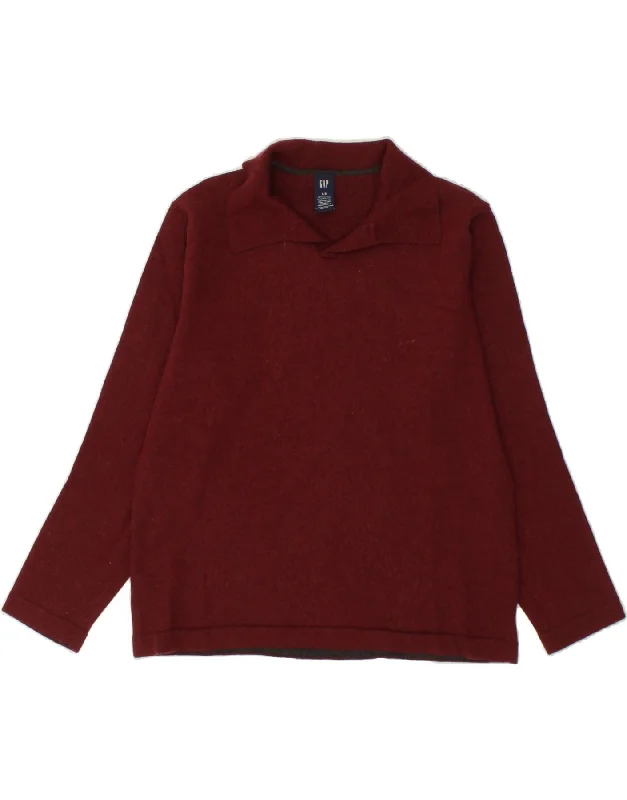 GAP Womens Polo Neck Jumper Sweater UK 16 Large Maroon Merino Wool Sequined Glittery Shiny GAP Womens Polo Neck Jumper Sweater UK 16 Large Maroon Merino Wool Sequined Glittery Shiny