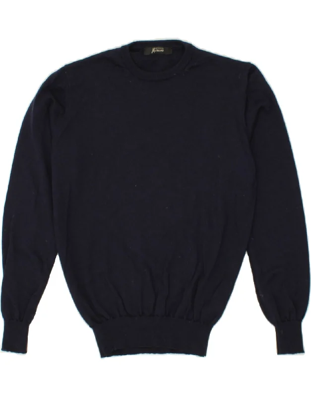 GUESS BY MARCIANO Womens Crew Neck Jumper Sweater UK 16 Large Navy Blue Plaid Sweater Polka Dot Checkered