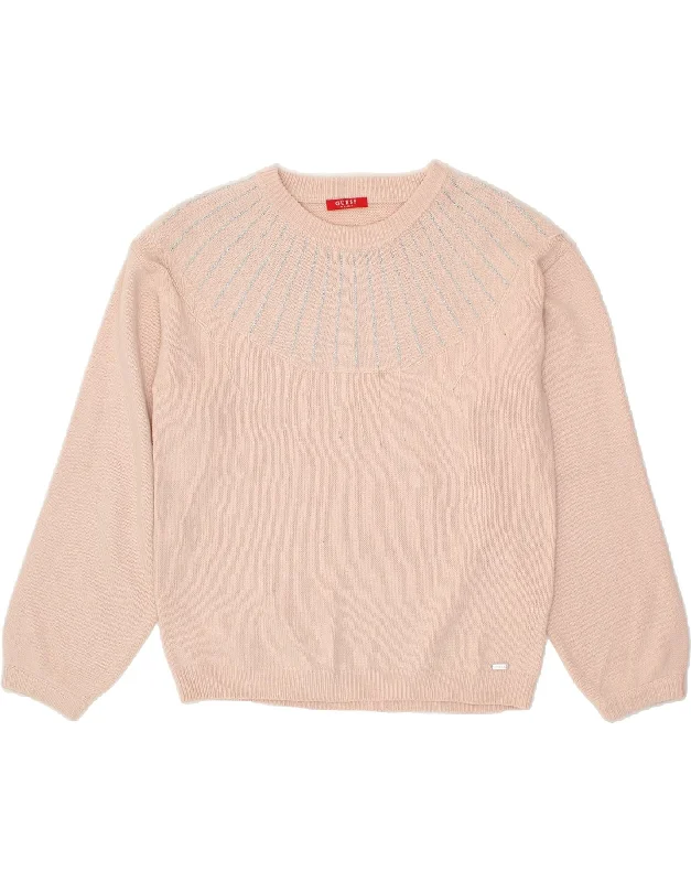 GUESS Womens Crew Neck Jumper Sweater UK 16 Large Pink Jersey Fabric Tulle Fabric Batik Fabric GUESS Womens Crew Neck Jumper Sweater UK 16 Large Pink Jersey Fabric Tulle Fabric Batik Fabric