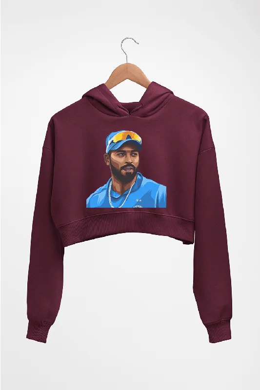 Hardik Pandya Crop HOODIE FOR WOMEN Hoodie with Hood Adjustable Protection