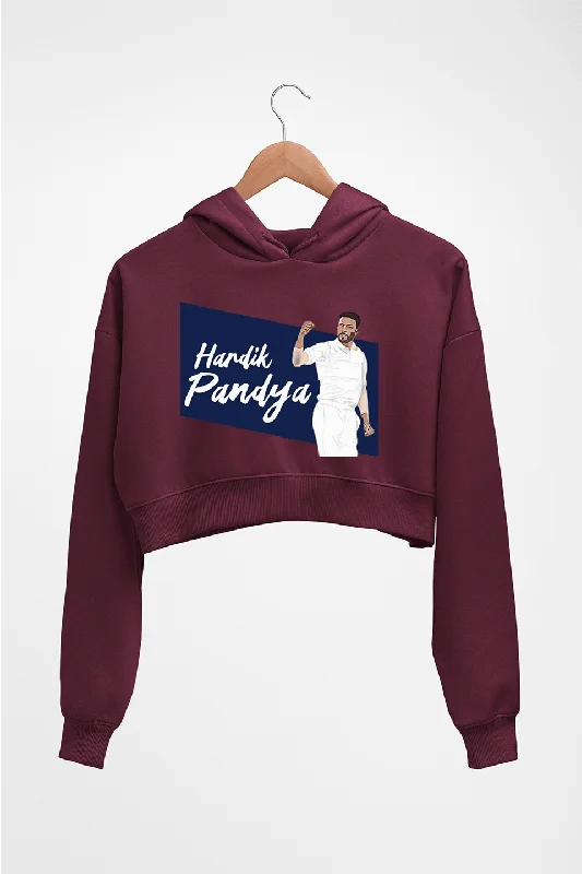 Hardik Pandya Crop HOODIE FOR WOMEN Hoodie with Thumb Holes Functional Cozy
