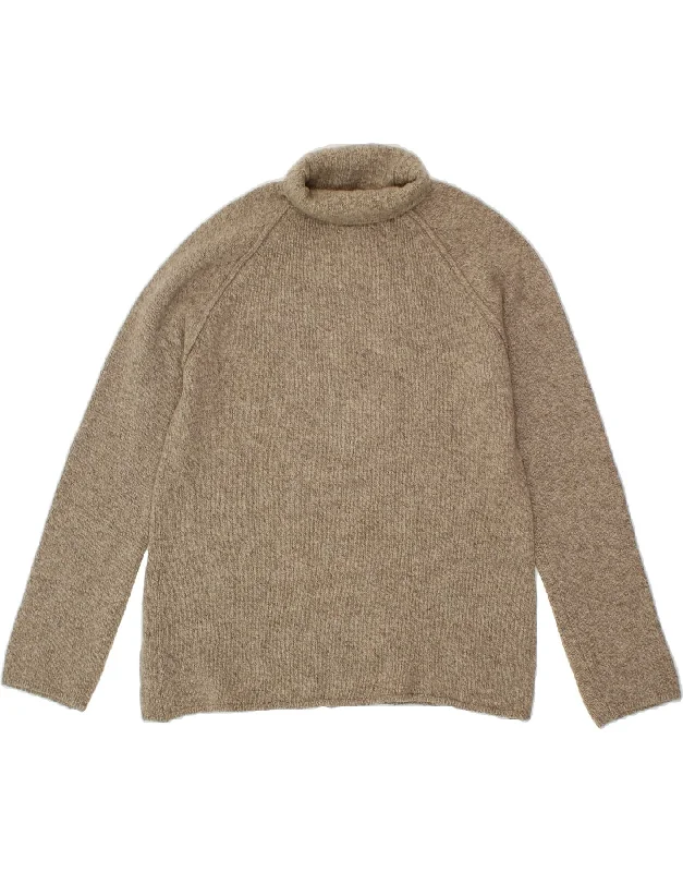 HENRY COTTONS Womens Roll Neck Jumper Sweater IT 44 Medium Beige New Wool Ribbed Striped Patterned HENRY COTTONS Womens Roll Neck Jumper Sweater IT 44 Medium Beige New Wool Ribbed Striped Patterned