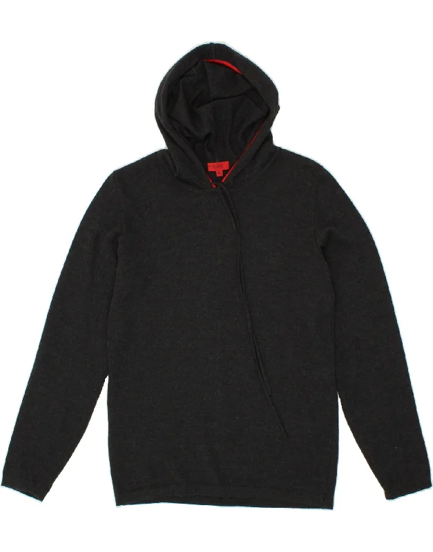 HUGO BOSS Womens Hooded Crew Neck Jumper Sweater UK 14 Large Black Turtle Neck Boat Neck Asymmetrical Neck HUGO BOSS Womens Hooded Crew Neck Jumper Sweater UK 14 Large Black Turtle Neck Boat Neck Asymmetrical Neck