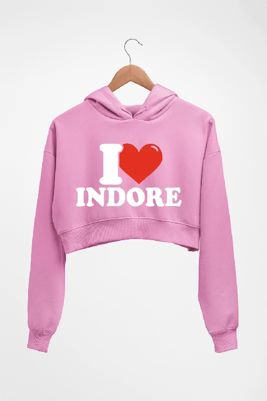 I Love Indore Crop HOODIE FOR WOMEN Hoodie with Earth Tones Natural Calm