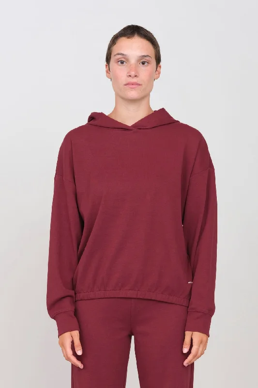Interlock Short Hoodie Prune Hoodie Dress Longline Feminine