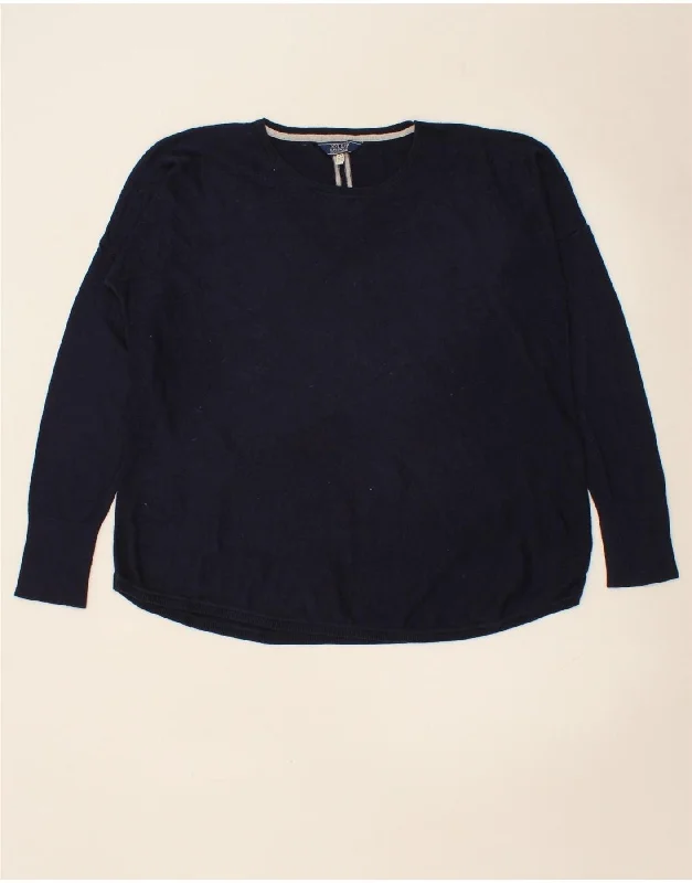 JOULES Womens Boat Neck Jumper Sweater UK 16 Large Navy Blue Cotton Herringbone Houndstooth Plaid JOULES Womens Boat Neck Jumper Sweater UK 16 Large Navy Blue Cotton Herringbone Houndstooth Plaid