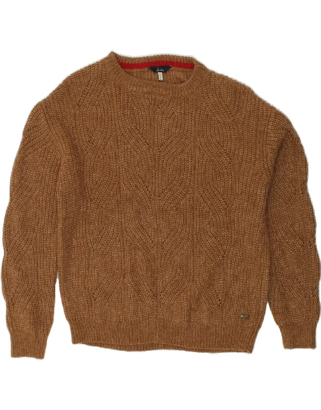 JOULES Womens Oversized Boat Neck Jumper Sweater UK 10 Small Brown Notch Collar Peter Pan Collar Cowl Neck JOULES Womens Oversized Boat Neck Jumper Sweater UK 10 Small Brown Notch Collar Peter Pan Collar Cowl Neck