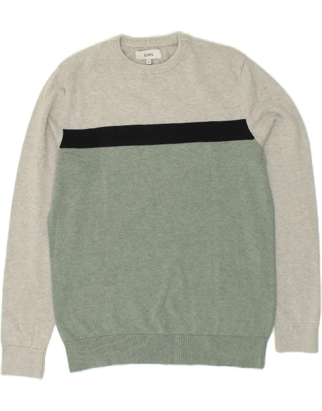 JULES Womens Crew Neck Jumper Sweater UK 12 Medium Grey Colourblock Slim Fit Regular Fit Oversized JULES Womens Crew Neck Jumper Sweater UK 12 Medium Grey Colourblock Slim Fit Regular Fit Oversized