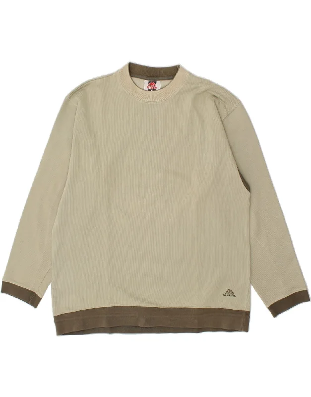 KAPPA Mens Sweatshirt Jumper XL Khaki Colourblock Cotton Hoodie with Bell Sleeves Flared Feminine KAPPA Mens Sweatshirt Jumper XL Khaki Colourblock Cotton Hoodie with Bell Sleeves Flared Feminine
