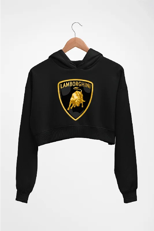 Lamborghini Crop HOODIE FOR WOMEN Hoodie with Mock Neck Collared Structured