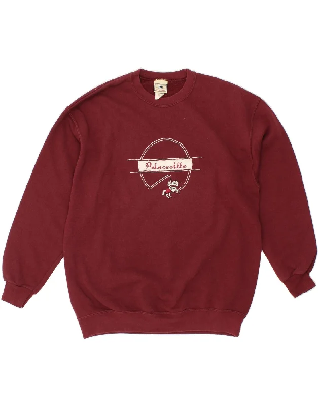 LEE Mens Graphic Sweatshirt Jumper Large Maroon Cotton Hoodie with Button Placket Classic Preppy LEE Mens Graphic Sweatshirt Jumper Large Maroon Cotton Hoodie with Button Placket Classic Preppy