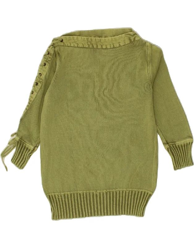 MARLBORO CLASSICS Womens Boat Neck Jumper Sweater UK 14 Medium Green Silk Blend Satin Velvet MARLBORO CLASSICS Womens Boat Neck Jumper Sweater UK 14 Medium Green Silk Blend Satin Velvet