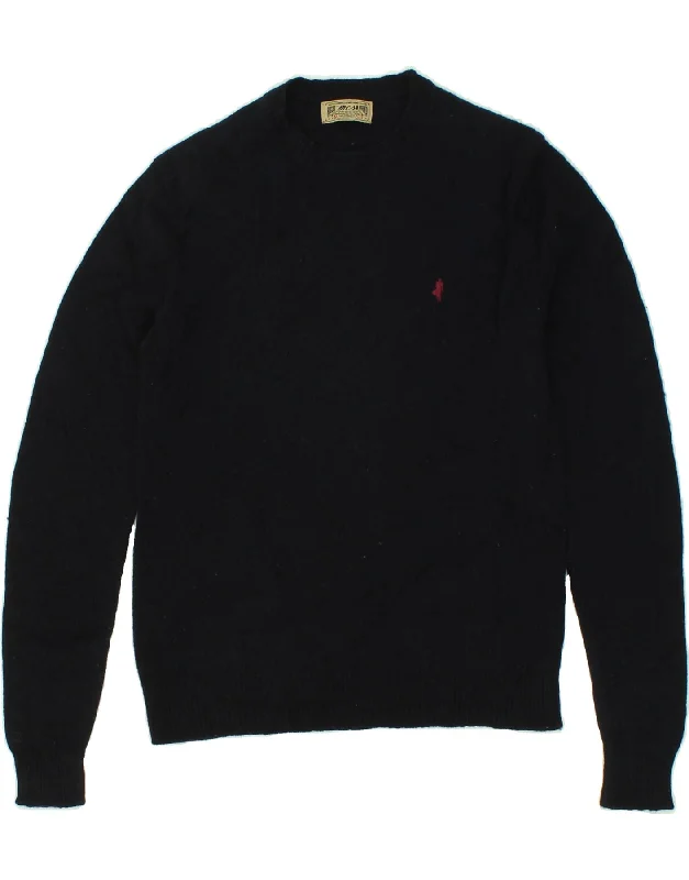 MARLBORO CLASSICS Womens Crew Neck Jumper Sweater UK 14 Medium Navy Blue Fitted Loose Oversized MARLBORO CLASSICS Womens Crew Neck Jumper Sweater UK 14 Medium Navy Blue Fitted Loose Oversized