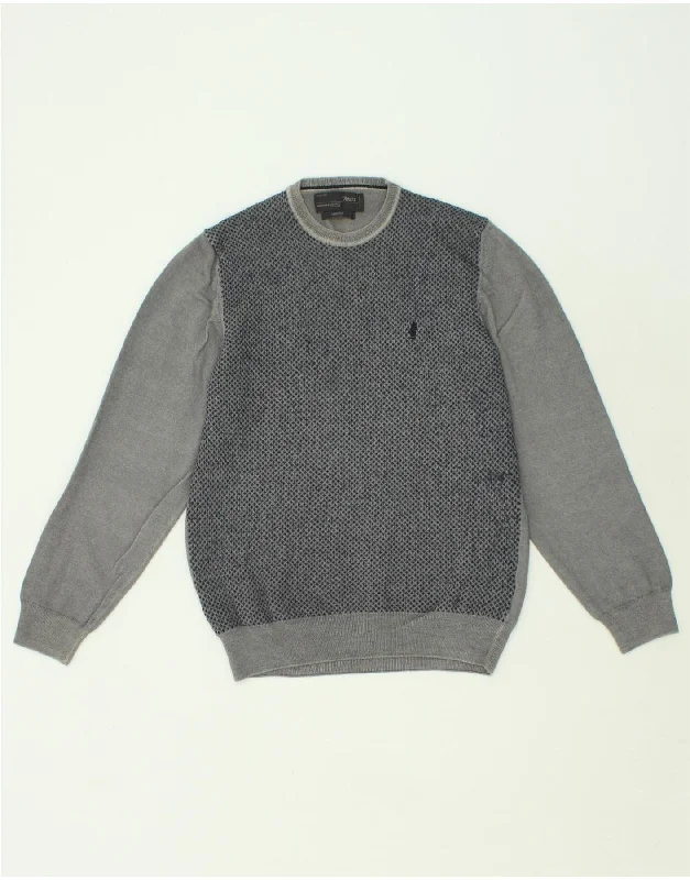MARLBORO CLASSICS Womens Slim Fit Crew Neck Jumper Sweater UK 18 XL Grey Open Front Closed Front Wrap Front