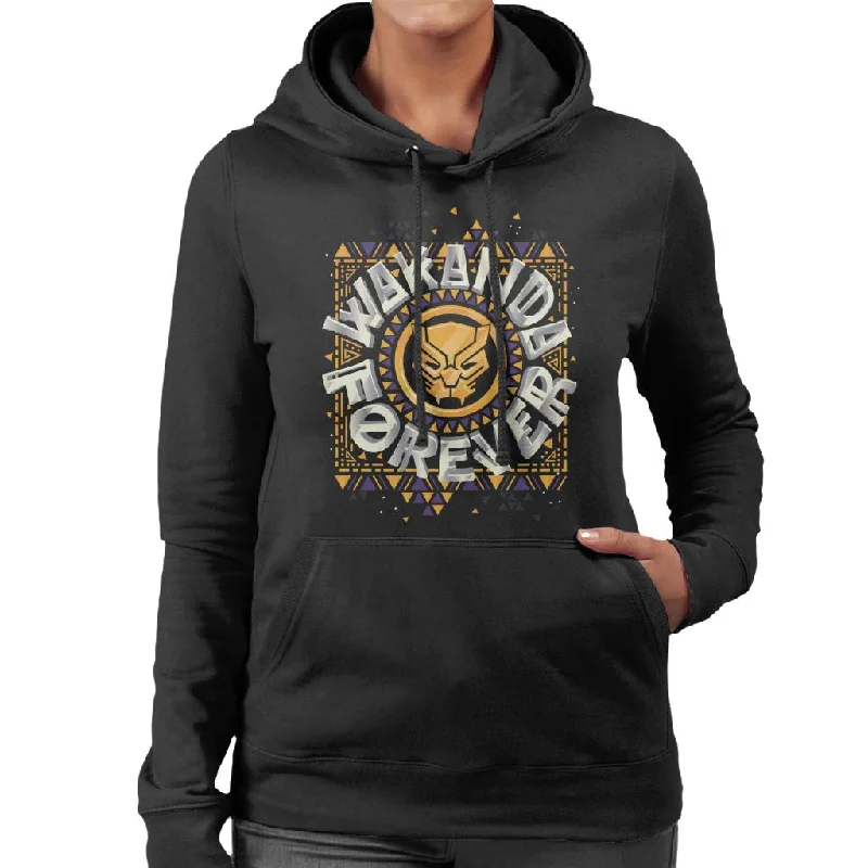 Marvel Black Panther Circle Logo Wakanda Forever Women's Hooded Sweatshirt Hoodie with Mesh Breathable Sporty Marvel Black Panther Circle Logo Wakanda Forever Women's Hooded Sweatshirt Hoodie with Mesh Breathable Sporty