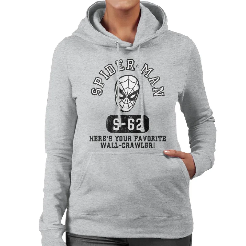 Marvel Favourite Wall Crawler Spider Man Women's Hooded Sweatshirt Hoodie with Applique Textured Unique Marvel Favourite Wall Crawler Spider Man Women's Hooded Sweatshirt Hoodie with Applique Textured Unique