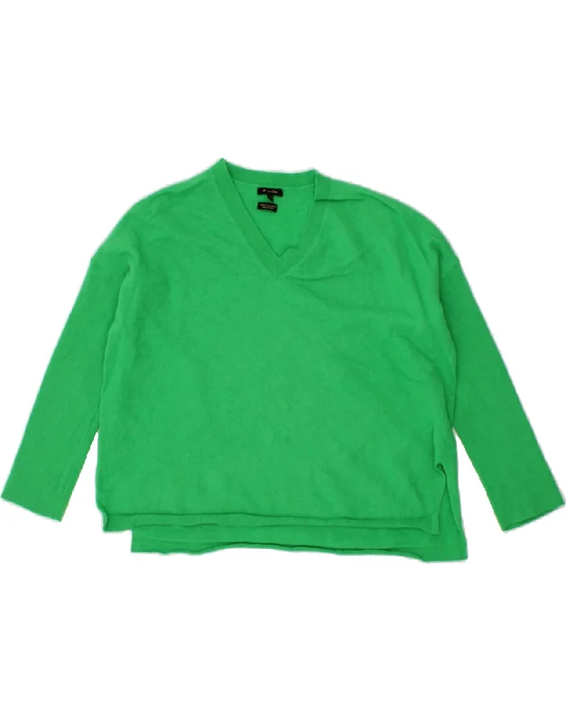 MASSIMO DUTTI Womens Loose Fit V-Neck Jumper Sweater UK 14 Medium Green Anti-Pilling Anti-Shrink Durable MASSIMO DUTTI Womens Loose Fit V-Neck Jumper Sweater UK 14 Medium Green Anti-Pilling Anti-Shrink Durable