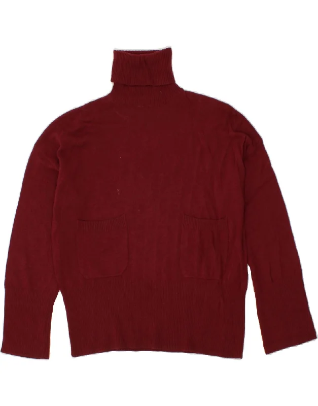 MASSIMO DUTTI Womens Oversized Roll Neck Jumper Sweater EU 34 XS Burgundy Lightweight Heavyweight Midweight MASSIMO DUTTI Womens Oversized Roll Neck Jumper Sweater EU 34 XS Burgundy Lightweight Heavyweight Midweight