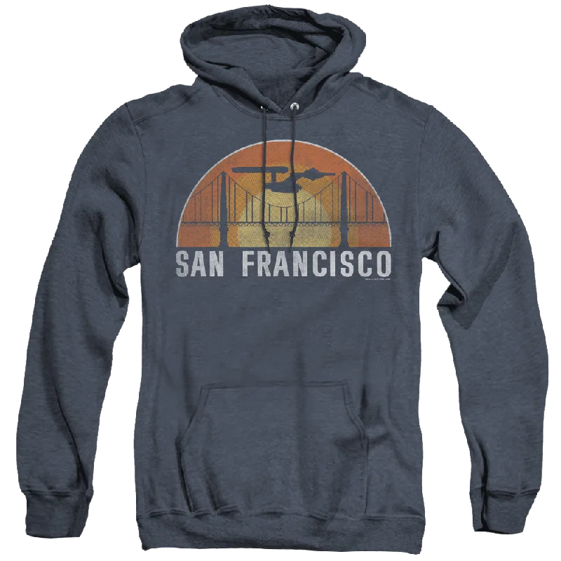 Ncis San Francisco Trek - Heather Pullover Hoodie Bishop Sleeve Elegant