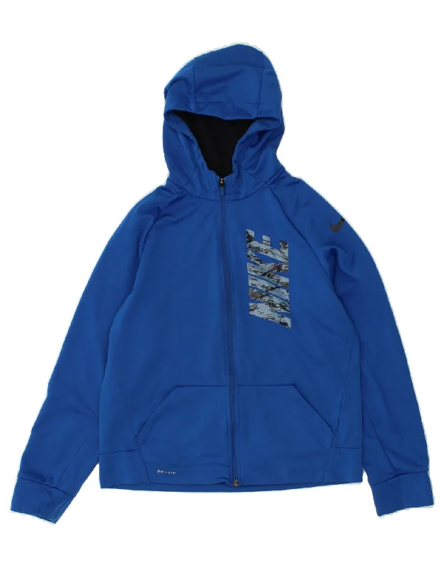 NIKE Boys Graphic Zip Hoodie Sweater 13-14 Years XL Blue Polyester Hoodie with Relaxed Fit Easy Casual NIKE Boys Graphic Zip Hoodie Sweater 13-14 Years XL Blue Polyester Hoodie with Relaxed Fit Easy Casual