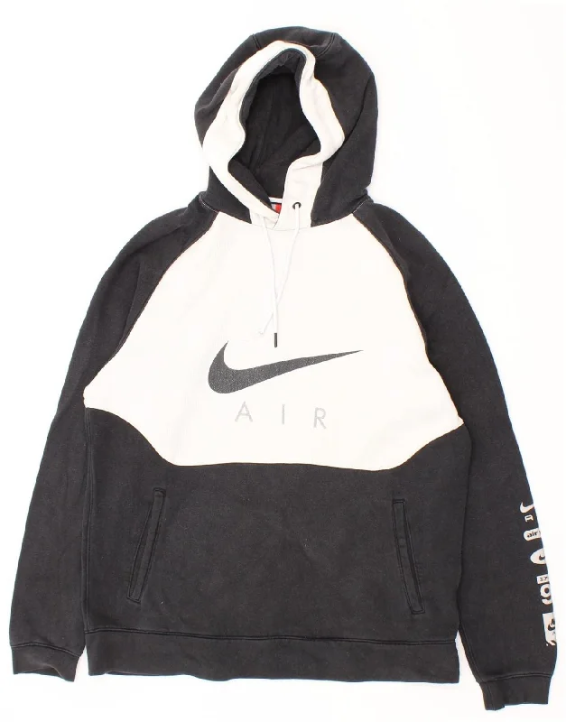 NIKE Mens Graphic Hoodie Jumper Medium Black Colourblock Cotton Cotton Hoodie Fleece Lining Warmth NIKE Mens Graphic Hoodie Jumper Medium Black Colourblock Cotton Cotton Hoodie Fleece Lining Warmth