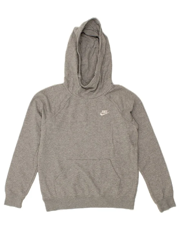 NIKE Womens Oversized Hoodie Jumper UK 10 Small Grey Cotton Hoodie with Ribbed Neckline Snug Warm NIKE Womens Oversized Hoodie Jumper UK 10 Small Grey Cotton Hoodie with Ribbed Neckline Snug Warm