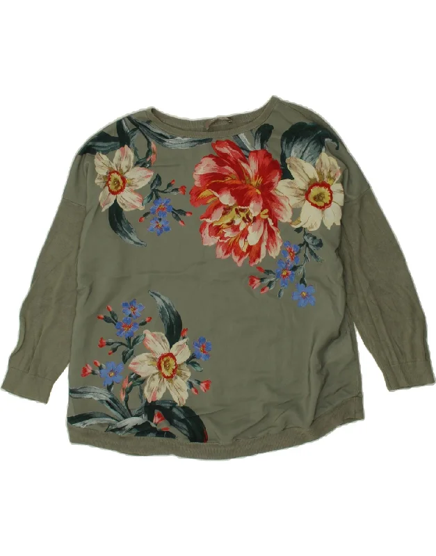 OASIS Womens Boat Neck Jumper Sweater UK 14 Medium Grey Floral Viscose Mesh Sweater Canvas Denim OASIS Womens Boat Neck Jumper Sweater UK 14 Medium Grey Floral Viscose Mesh Sweater Canvas Denim