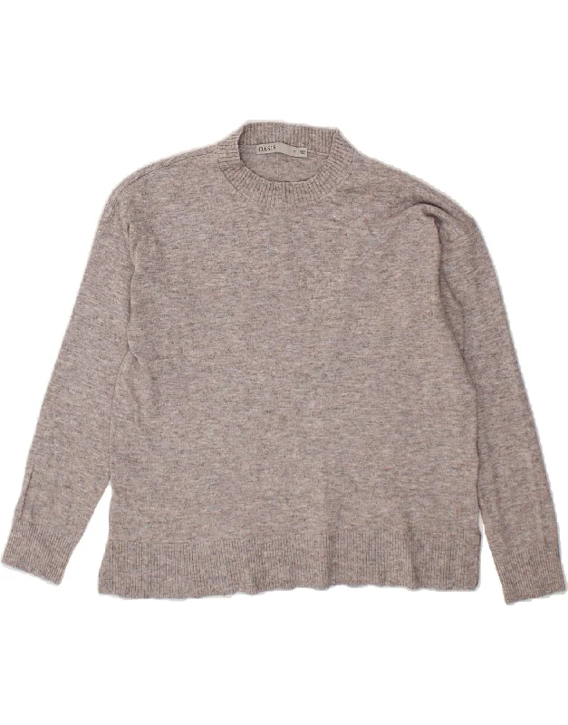OASIS Womens Crew Neck Jumper Sweater UK 10 Small Grey Viscose Stylish Fashionable Trendy OASIS Womens Crew Neck Jumper Sweater UK 10 Small Grey Viscose Stylish Fashionable Trendy